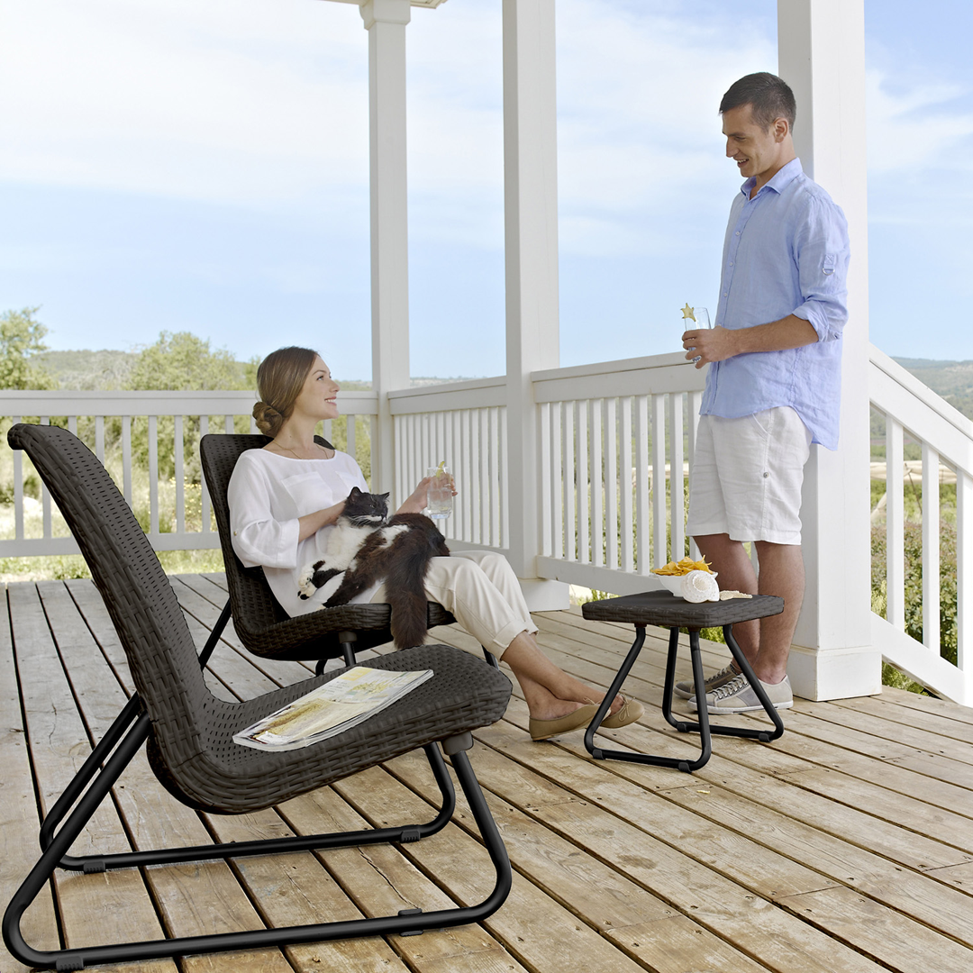 Set Sillas y mesa de jardín Keter Rio (3 piezas) Grafito