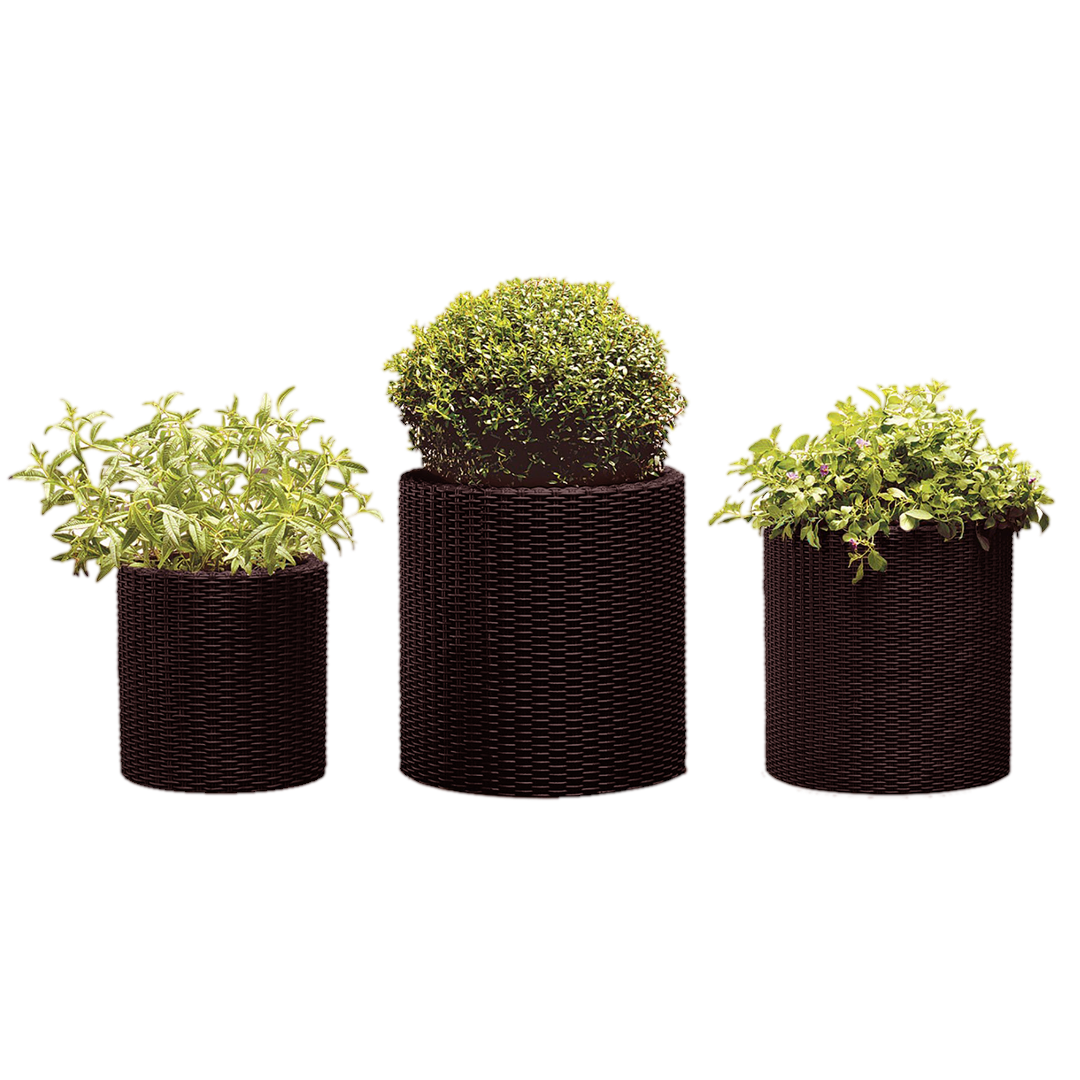 Maceta Cilindrica Keter Cylinder X3 Marron