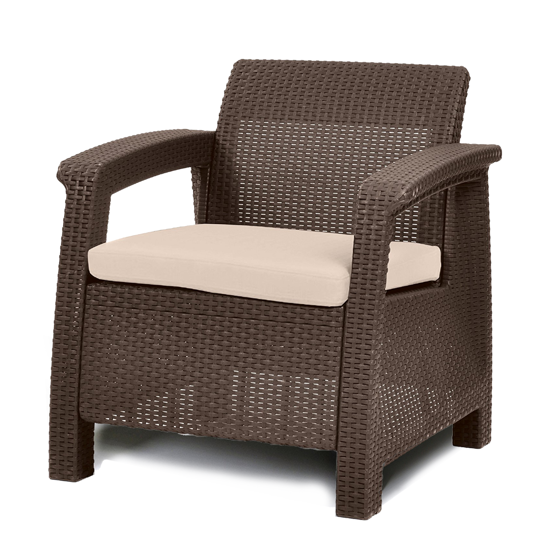 Set de sillones Keter Corfu (3 sillones + 1 mesa)