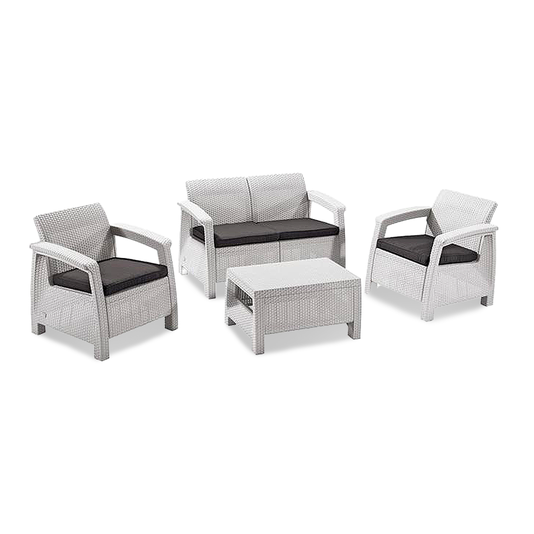 Set de sillones Keter Corfu (3 sillones + 1 mesa)