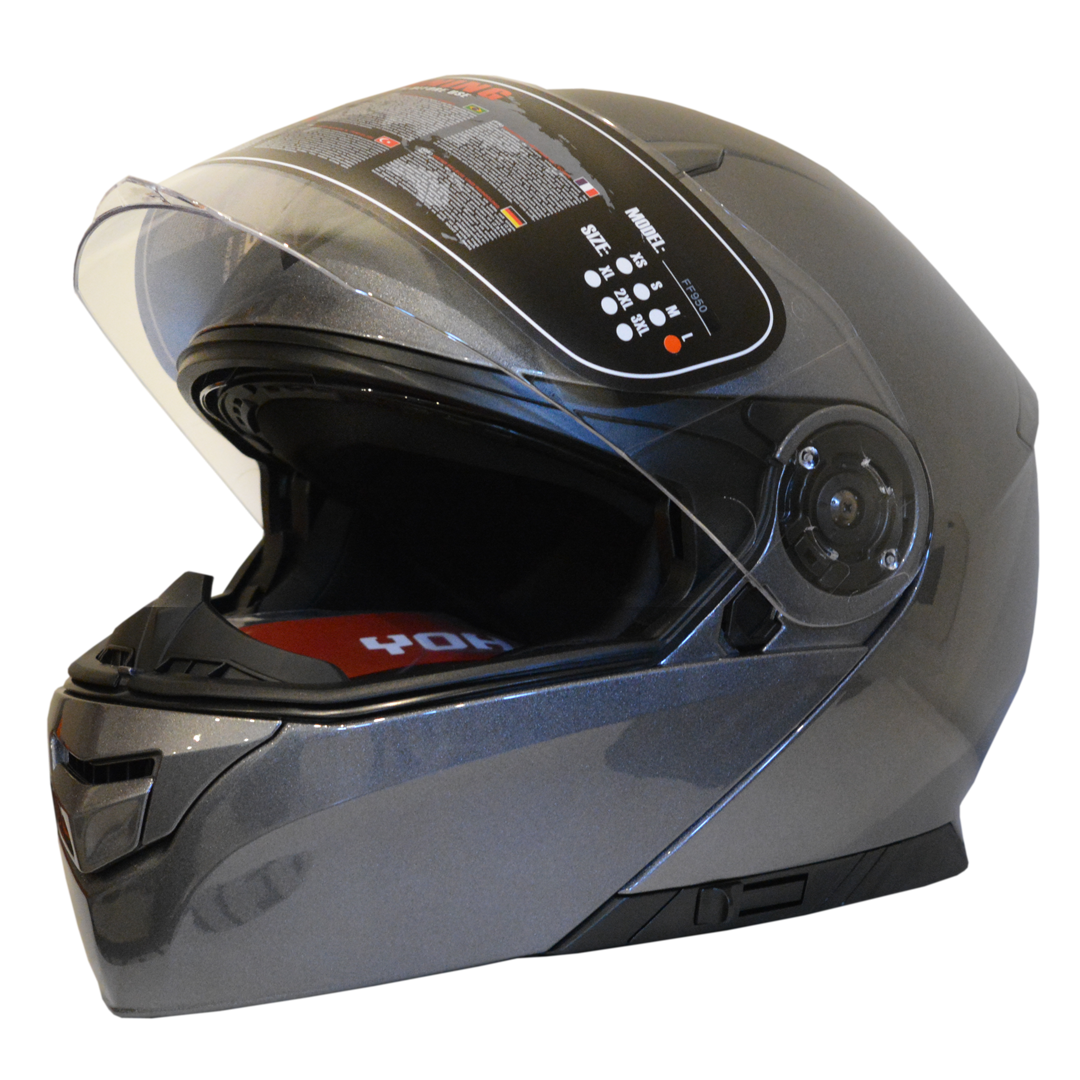 Casco Infantil Flip Up Yohe YH-FF950 Gris Brilloso Talle S - OUTLET