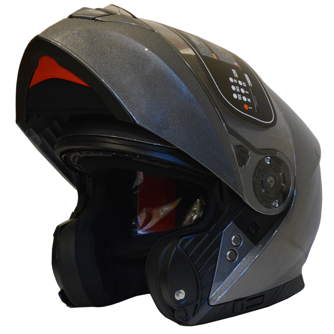 Casco Infantil Flip Up Yohe YH-FF950 Gris Brilloso Talle S - OUTLET